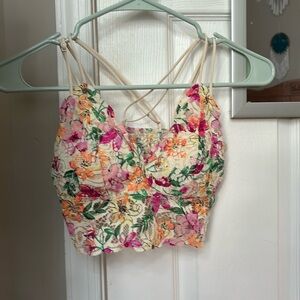 Pink top with flowers